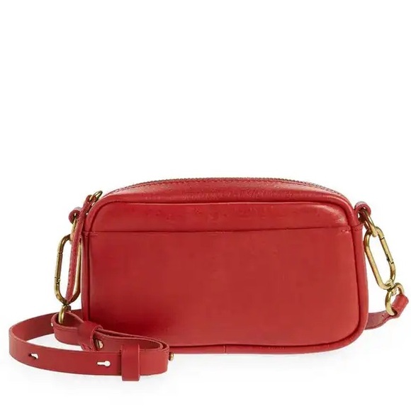 Madewell Handbags - Madewell Red Mini The Leather Carabiner Crossbody Bag